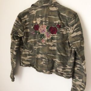 Camo Floral Embroidered Jacket